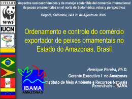 Exportações de peixes ornamentais pelo Estado do Amazonas