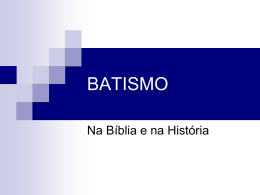 BATISMO - Plano Diocesano de Pastoral