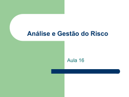 An&aacute;lise e Gest&atilde;o do Risco