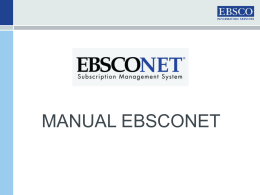 Manual EBSCONET - EBSCO Information Services