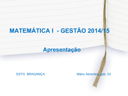 MATEMÁTICA I - GESTÃO 2014/15