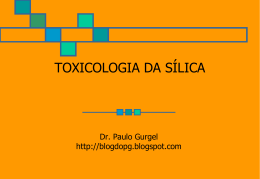 Toxicologia da sílica – Paulo Gurgel