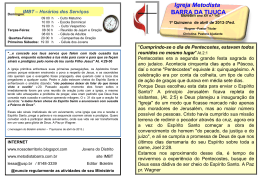boletim IMBT - Igreja Metodista da Barra da Tijuca