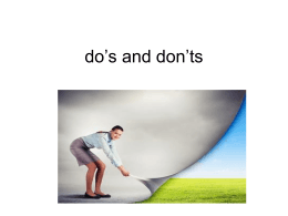do`s and don`ts