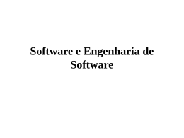 Software e Engenharia de Software