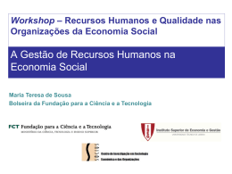 A Gestão de Recursos Humanos na Economia Social