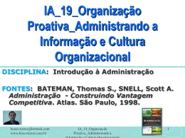 IA_19_Organização Proativa_Administrando a