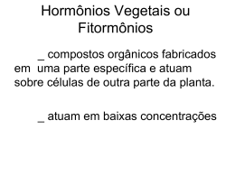 Hormônios Vegetais ou Fitormônios