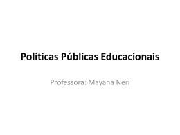 Políticas Públicas Educacionais - WEJ