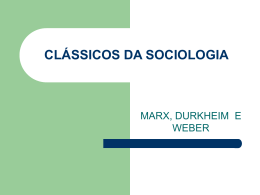 CLÁSSICOS DA SOCIOLOGIA