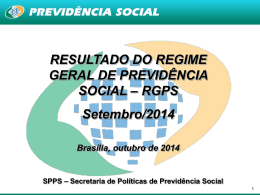 Resultado do RGPS - Ministério da Previdência Social