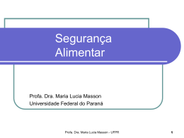 Segurança Alimentar - Universidade Federal do Paraná