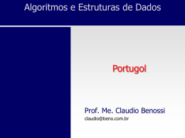 Início do algoritmo - Prof. Ms. Claudio Benossi