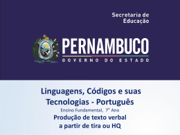 Produ&ccedil;&atilde;o de texto verbal a partir de tira ou HQ