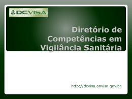 Diretório de Competências em Vigilância Sanitária