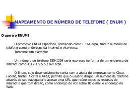 MAPEAMENTO DE NÚMERO DE TELEFONE ( ENUM )