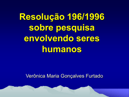 Resolução 196/1996 sobre pesquisa envolvendo seres humanos