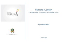 objetivos do projeto alquimia - Ministério Público