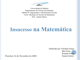 Insucesso na Matemática - Universidade da Madeira