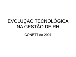 EVOLUÇÃO TECNOLÓGICA NA GESTÃO DE RH