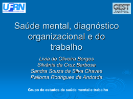 Saúde mental, diagnóstico organizacional e do trabalho