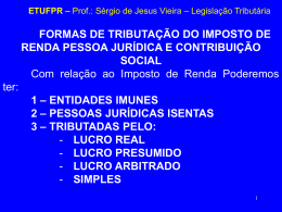 Prof. S&eacute;rgio de Jesus, sobre Formas de Tributa&ccedil;&atilde;o