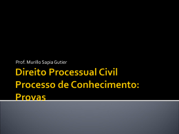 Direito Processual Civil Processo de Conhecimento: Provas