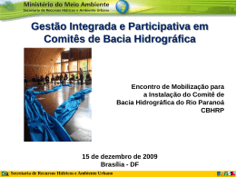 Gestão Integrada e Participativa em Comitês de Bacia Hidrográfica