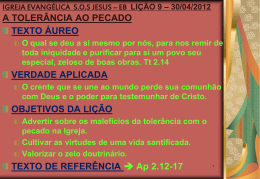 30/04/2012 a toler&acirc;ncia ao pecado