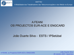 A FEANI Os Projectos EUR-ACE E ENGCARD