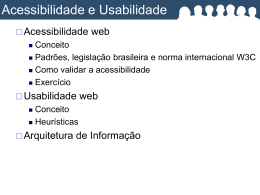 Acessibilidade e Usabilidade na web