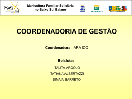 Maricultura Familiar Solidária no Baixo Sul Baiano