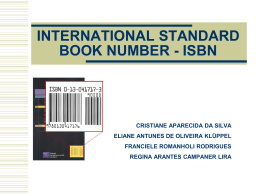 INTERNATIONAL STANDARD BOOK NUMBER - ISBN
