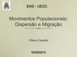 Movimentos Populacionais: Dispersão e Migração