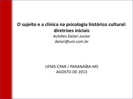 O sujeito e a cl&iacute;nica na psicologia hist&oacute;rico