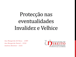 Invalidez e velhice - Faculdade de Direito da UNL