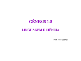 GÊNESIS 1-2 LINGUAGEM E CIÊNCIA