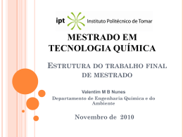 Estrutura do Trabalho Final de Mestrado