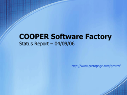 COOPER Software Factory