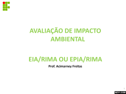 avaliação de impacto ambiental eiarima ou epiarima