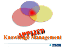 Applied Knowledge Management