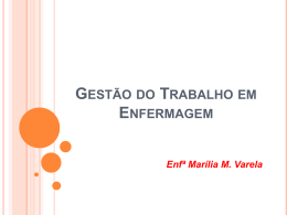 Gest&atilde;o do Trabalho em Enfermagem