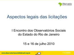 Objeto da licitação - Observatório Social do Brasil
