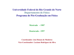 Universidade Federal do Rio Grande do Norte Centro de Cências