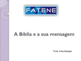 A B&Iacute;BLIA E SUA MENSAGEM