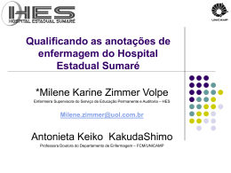Qualificando as anota&ccedil;&otilde;es de enfermagem do Hospital Estadual