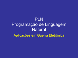 PLN (Programação de Linguagem Natural) Aplicações em Guerra