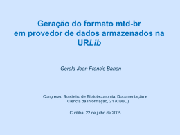 Gera&ccedil;&atilde;o do formato mtd-br em provedor de dados armazenados na