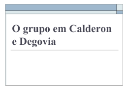 Texto - O grupo em Calderon e Degovia