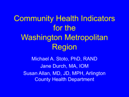 Community Health Indicators for the Washington